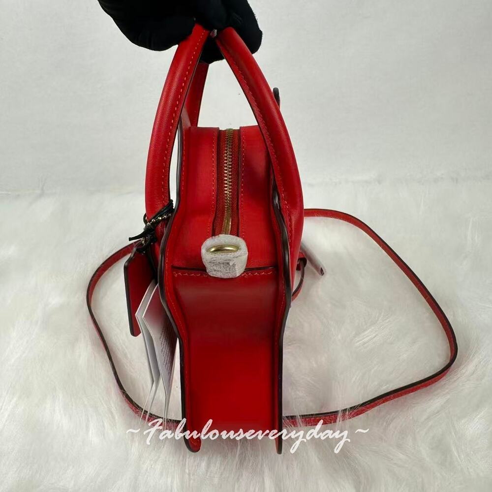 Coach Star Bag Crossbody In Regenerative Leather/Gold/ Red CP234 NWT - Picture 3 of 8